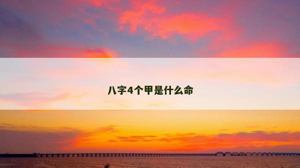 八字4个甲是什么命