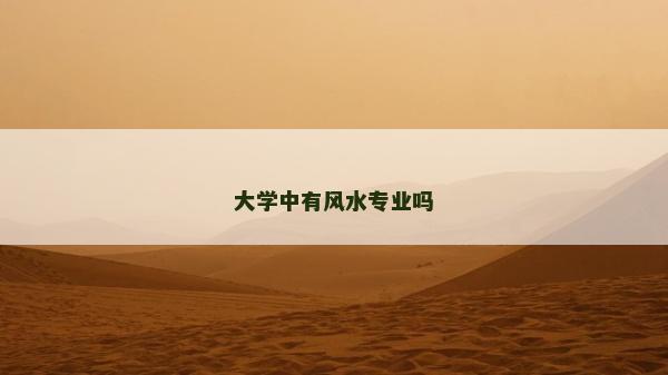 大学中有风水专业吗