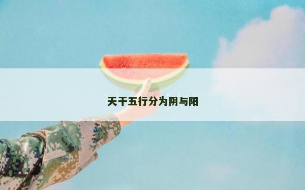 天干五行分为阴与阳