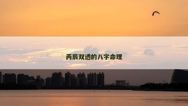 丙辰双透的八字命理