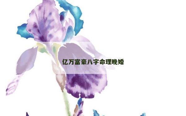 亿万富豪八字命理晚婚
