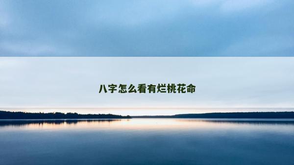 八字怎么看有烂桃花命