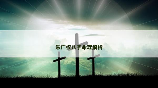 朱广权八字命理解析