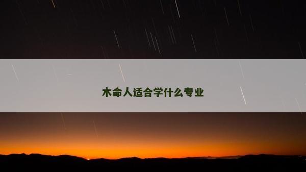 木命人适合学什么专业