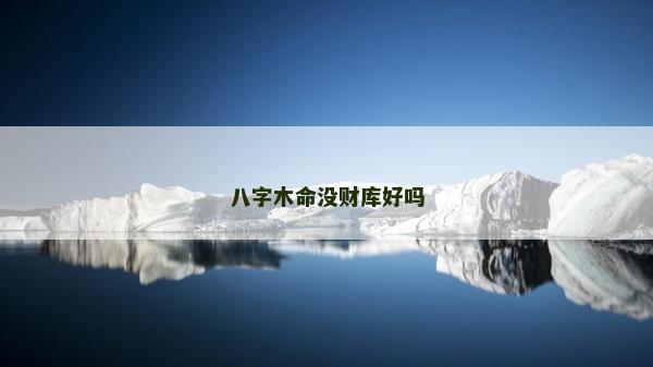 八字木命没财库好吗