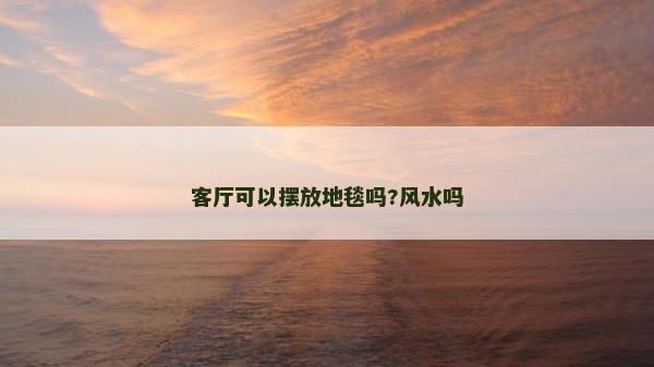 客厅可以摆放地毯吗?风水吗