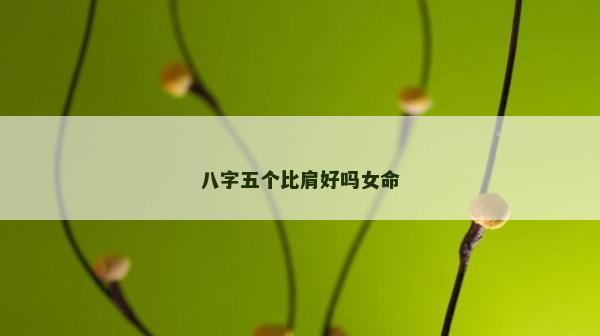 八字五个比肩好吗女命
