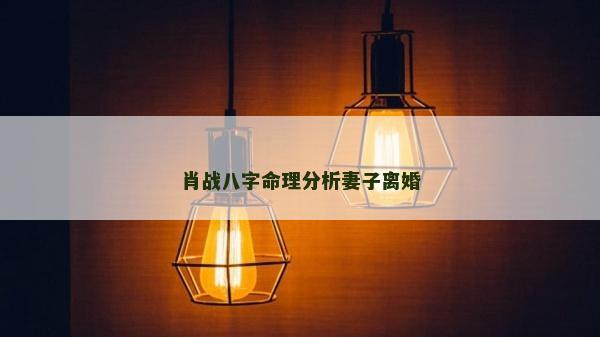 肖战八字命理分析妻子离婚