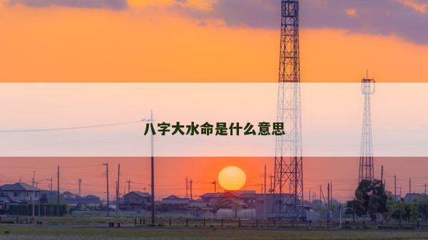 八字大水命是什么意思