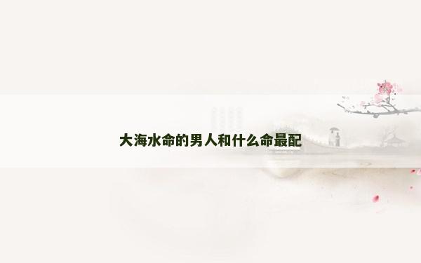大海水命的男人和什么命最配