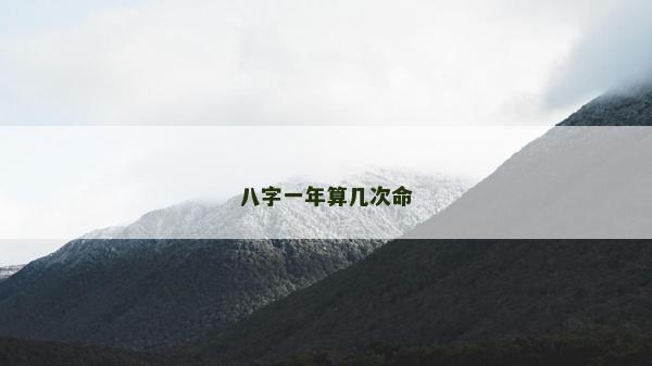 八字一年算几次命