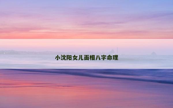 小沈阳女儿面相八字命理