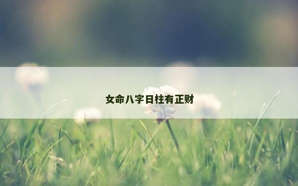 女命八字日柱有正财