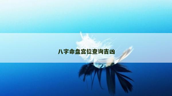 八字命盘宫位查询吉凶