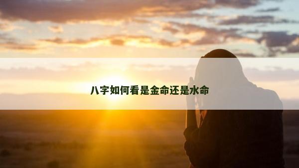八字如何看是金命还是水命
