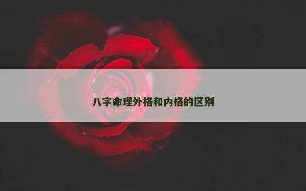 八字命理外格和内格的区别