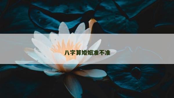 八字算婚姻准不准