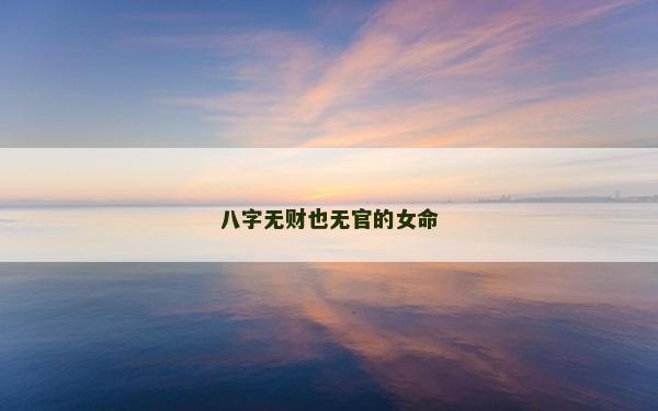 八字无财也无官的女命