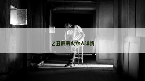 乙丑霹雳火命人详情