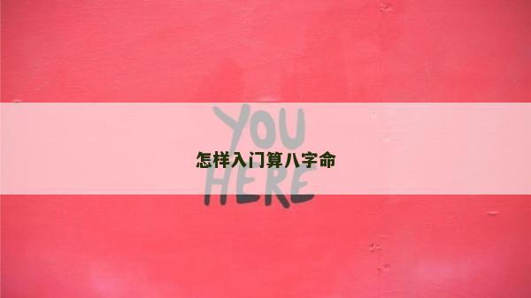 怎样入门算八字命