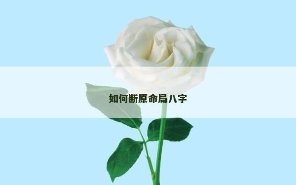 如何断原命局八字