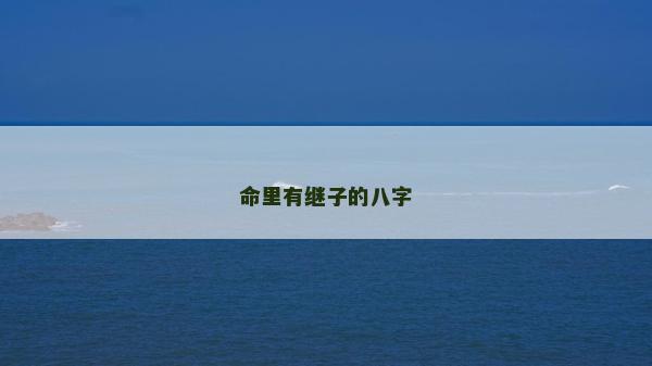 命里有继子的八字