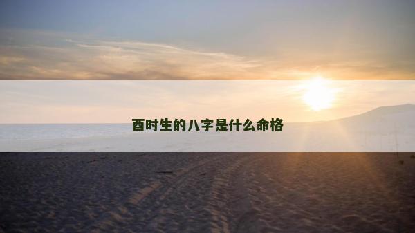 酉时生的八字是什么命格