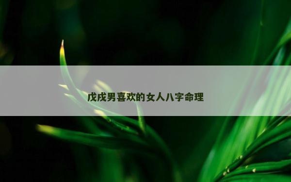 戊戌男喜欢的女人八字命理