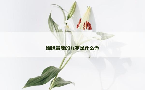 姻缘最晚的八字是什么命