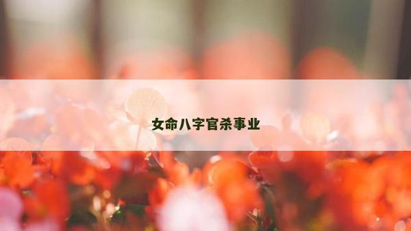 女命八字官杀事业