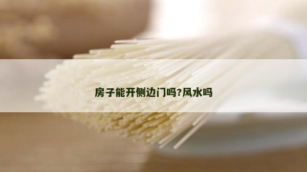 房子能开侧边门吗?风水吗
