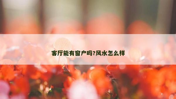 客厅能有窗户吗?风水怎么样