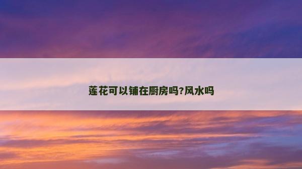 莲花可以铺在厨房吗?风水吗