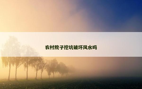 农村院子挖坑破坏风水吗