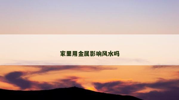 家里用金属影响风水吗