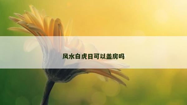 风水白虎日可以盖房吗