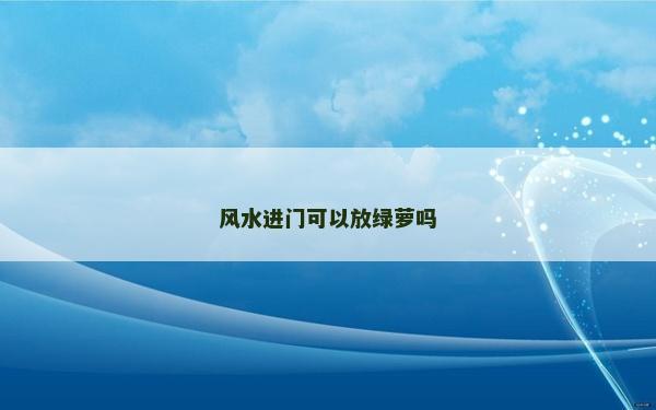 风水进门可以放绿萝吗