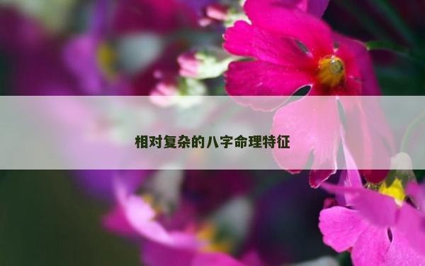 相对复杂的八字命理特征