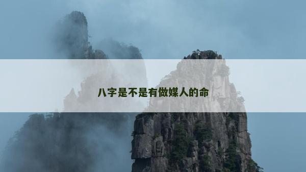 八字是不是有做媒人的命