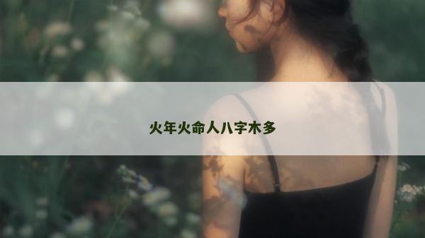 火年火命人八字木多