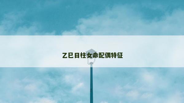 乙巳日柱女命配偶特征