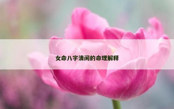 女命八字清闲的命理解释