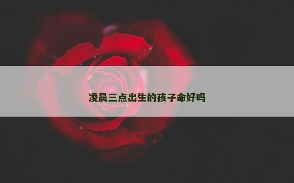 凌晨三点出生的孩子命好吗