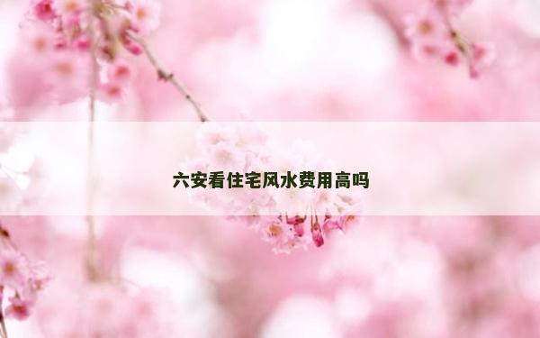 六安看住宅风水费用高吗
