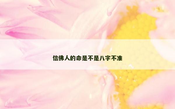 信佛人的命是不是八字不准