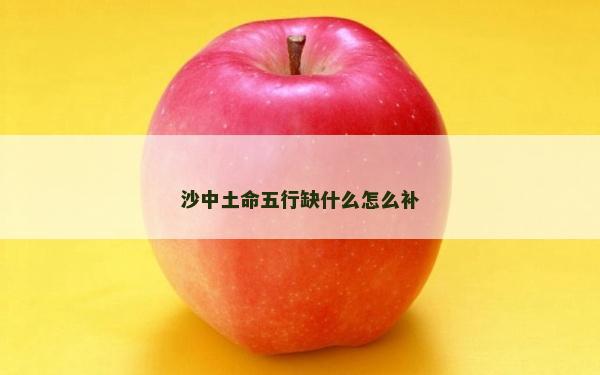 沙中土命五行缺什么怎么补