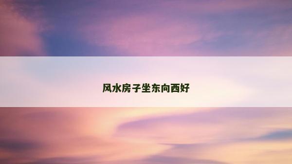 风水房子坐东向西好
