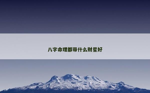 八字命理都带什么财星好