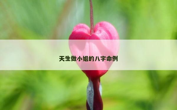 天生做小姐的八字命例