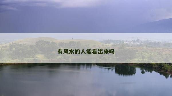 有风水的人能看出来吗